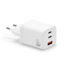 Chargeur USB C 65W GaN, 3 ports avec 2 USB-C et 1 USB, Rapide et Sécurisé pour iPhone, iPad, Samsung Galaxy, Android, Blanc