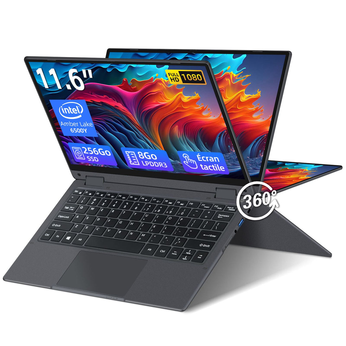 PC Portátil 11.6"- Ecrã Tátil 360° - 8GB RAM 256GB SSD - Intel® Pentium® Gold 6500Y-Windows11 Pro - Computador Portátil