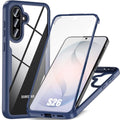 Capa para Samsung Galaxy S26, Proteção Híbrida Antichoque Transparente Rígida Borda Azul Marinho