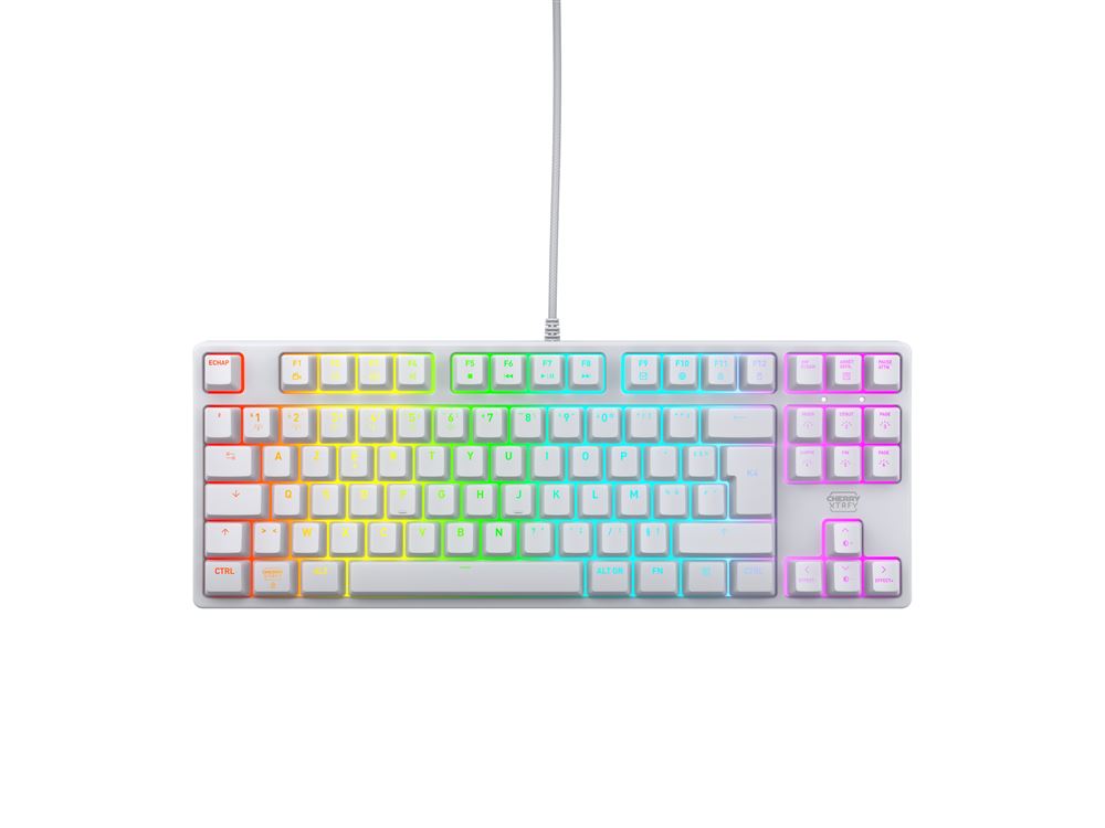 Teclado Gaming com Fio Azerty Cherry XTRFY K4V2 RGB TKL Branco