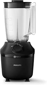 Liquidificador Philips Série 3000 - Motor de 450 W - Inclui Garrafa para Levar, Limpeza Fácil, preto