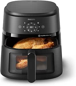 Philips Airfryer Série 2000 - Fritadeira de Ar 6.2L, Janela de Visualização, Ecrã Tátil, Preto (NA230/00)