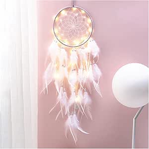 Apanhador de Sonhos em Penas Apanhador de Sonhos Luminoso Feito à Mão