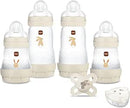 MAM Coffret Naissance Bébé, 4 Biberons Easy Start+1 Sucette+1 Boîte doseuse