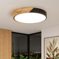 Kambo Plafonier LED 4500K 2400LM Redondo em Madeira Preta 24W Ø30cm
