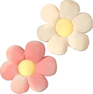 2 Peças Almofada Flor 40 x 40cm Almofada Margarida Almofada de Assento em Forma de Flor