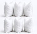 Conjunto de 6 almofadas de interior 40x40 cm, Branco, Enchimento de poliéster com fibra oca, Almofadas de sofá para almofadas decorativas e capas de almofada