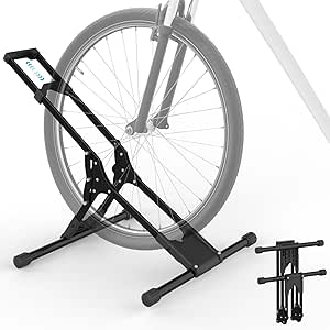 Suporte de Bicicleta de Chão Autoportante Aço 20''-29'' para Pneus Dianteiros | Suporte de Bicicleta Dobrável