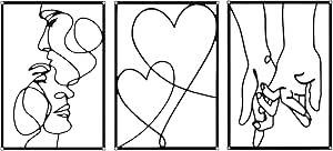 Shuqio Conjunto de 3 Decorações de Parede Minimalistas em Metal