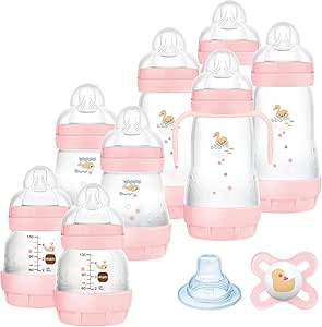 MAM Biberão Easy Start, Conjunto de 8 Biberões nos Formatos 130 ml, 160 ml e 260 ml