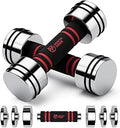 Northdeer Halteres de Aço 2,5kg 5kg 7,5kg 10kg 15kg 25kg - Halteres Ajustáveis Ultracompactos com Punho de Espuma – Desporto em Casa Ginásio Fitness Aeróbica