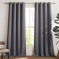 Conjunto de 2 Cortinas Blackout Térmicas Isolantes Anti Frio e Calor 140x240 (LxA) Cortinado Opaco com Ilhós Isolamento de Luz UV Decoração Quarto Casa Sala Interiores, Cinzento