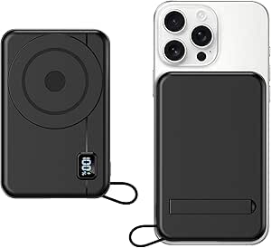 Bateria Externa Sem Fios - Compatível com as séries iPhone 17 16 15 14 13 12 e Samsung