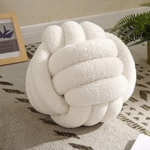 Almofada decorativa em veludo de lã atado à mão – Almofada de sofá em veludo de lã atado – Bege
