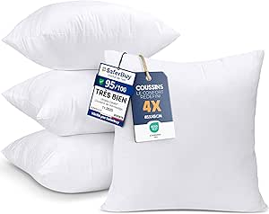 Utopia Bedding Enchimento de Almofada 45 x 45 cm Conjunto de 4 Branco
