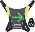 Colete de Ciclismo Refletor LED com Piscas – Controlo Remoto, Luzes de Direção, Recarregável por USB, Fácil Instalação para Segurança em Bicicleta