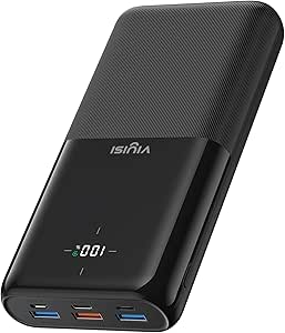 Bateria Externa VIYISI 30000 mAh 22,5W Power Bank Carregamento Rápido USB C
