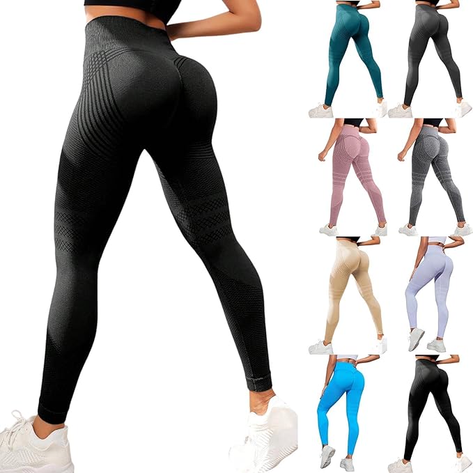 riou Leggings 3D Anti-Celulite, Compressão 3D para Mulher, Cintura Subida, Sem Costura, Calças de Desporto para Corrida, Yoga e Fitness