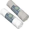 BabyCalin - Pack de 2 Lençóis de Elástico Branco/Cinzento Babycalin - 60 x 120 cm certificado OEKO-TEX