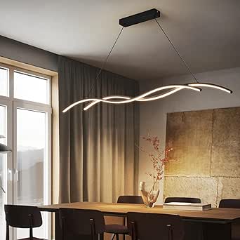 Suspensão LED moderna Bellastein - Preto - Comprimento: 90 cm