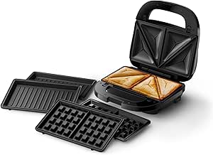 Philips Sanduicheira 3 em 1 Série 5000 - 3 conjuntos de placas (para tostas, sanduíches e waffles)