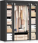 SONGMICS Armoire de Rangement en Tissu, Penderie avec Housse, Placard, Garde-robe, 45 x 150 x 175 cm, 12 Compartiments
