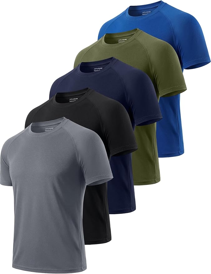 Cimic T-Shirt Desportivo Funcional Pack 1, 3, 5 ou 7 Homem | Tecido respirável de secagem rápida, adequado para fitness, caminhadas e corrida.