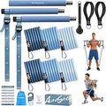 ALongSong Elásticos de Musculação em Casa - Kit Barra de Pilates para Homem e Mulher com 6 Bandas de Resistência Elástica 20-180Lbs e Ancoragem de Porta