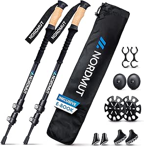 NORDMUT® Bastões de trekking telescópicos premium