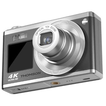 Máquina Fotográfica Digital Thomson THR385 Preto e Prateado + Cartão SD de 64 GB