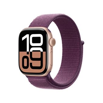 Apple Watch Series 10 GPS 42mm Caixa em Alumínio Rose Gold com Bracelete Desportiva Ameixa
