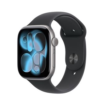 Apple Watch Series 11 GPS 46mm Caixa de Alumínio Cinzento Espacial com Bracelete Desportiva Preta - M/L
