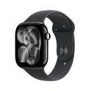 Apple Watch Series 11 GPS 46mm Boitier en Aluminium Noir de Jais  avec Bracelet Sport Noir S/M
