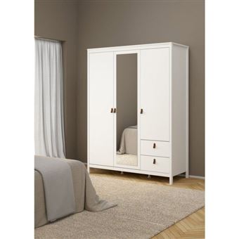 Roupeiro quarto MADRID NENHUM 150x58,4x199 branco mate 3 portas espelho
