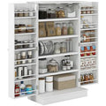 Armário de cozinha arrumação de especiarias 2 portas 4 prateleiras 12 porta-especiarias dim. 60 x 30 x 104 cm branco