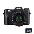 Câmara Digital Brightake 4K, Câmara Vlogging 48 MP, Foco Automático, Anti-vibração, Ecrã Rebatível a 180 Graus, Zoom Digital 16x, 32 GB, para Viagens, Fotografia, Preto