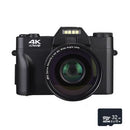 Brightake Appareil photo numérique 4K, caméra vlogging 48 MP, autofocus, anti-shake, écran rabattable à 180 degrés, zoom numérique 16x, 32Go, pour les voyages, photo, noir