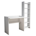 Secretária Toilinux com estante integrada 6 níveis MDF 138.6x58x160 cm Branco