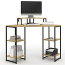 Bureau d'angle DETROIT gain de place bureau informatique avec rangements