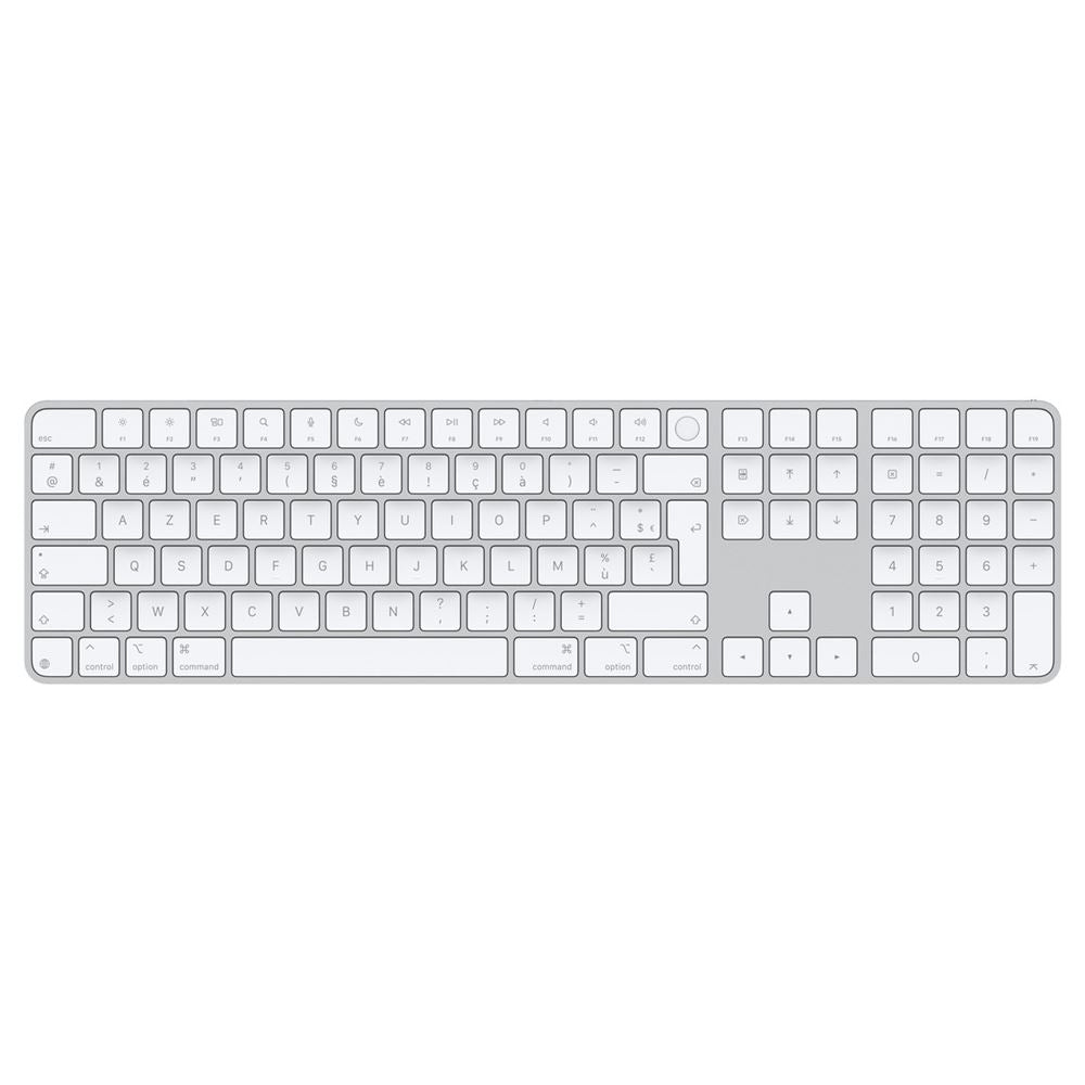 Teclado sem fios Azerty Apple Magic Keyboard com Touch ID e teclado numérico Branco
