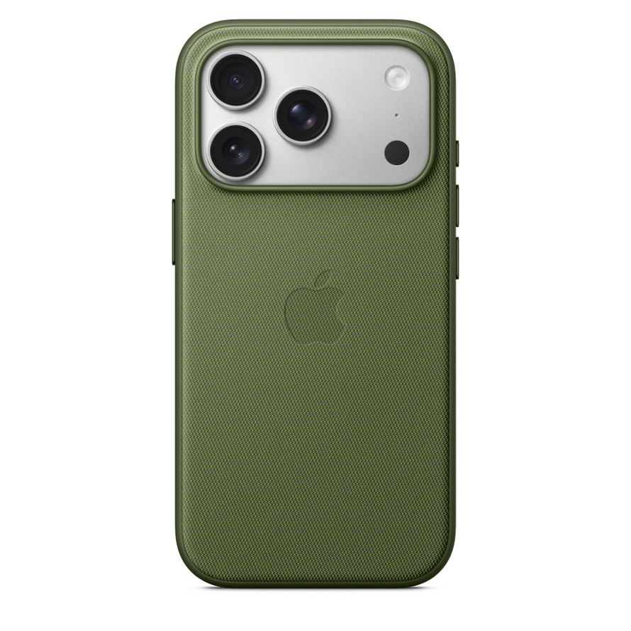Capa Apple em tecido técnico com MagSafe verde para iPhone 17 Pro