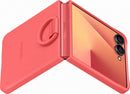 Coque en silicone avec anneau selfie Corail pour Samsung Galaxy Z Flip 7