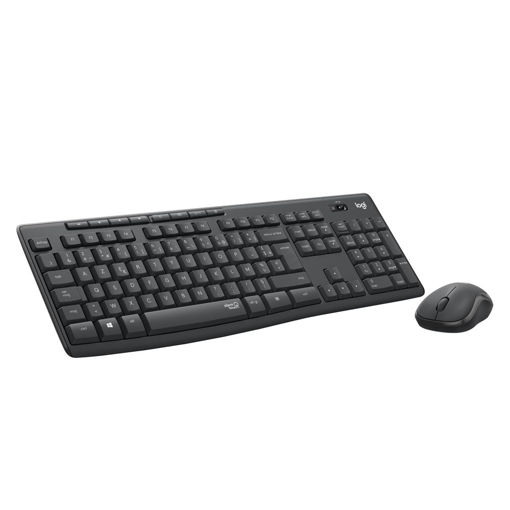 Conjunto Teclado + Rato Sem Fios Silencioso Wireless Logitech MK295 Preto