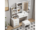 Coiffeuse 4 tiroir(s) Miroir Led avec 1 tabouret inclu SWEIKO coloris bla