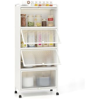 Giantex Estante de Cozinha com 5 Níveis, Armário de Cozinha, 60 x 32 x 154 cm, Branco