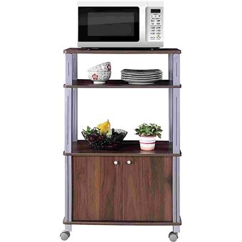 Giantex Móvel de Arrumação, Estante de Cozinha, Serviço de Micro-ondas, Cor de Café