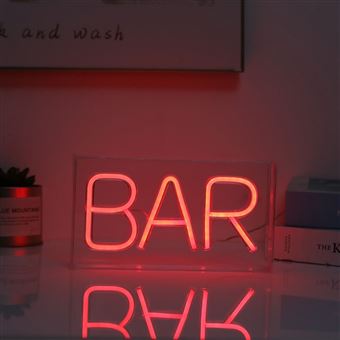 Candeeiro Néon LED I-Total XL2761 Retangular com tomada USB ideal para Quarto, Decoração