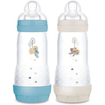 Conjunto de 2 Biberões - MAM - Easy Start - Anticólicas - 320 ml - Tetina fluxo 3 - Oceano + Areia