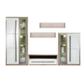 MonMobilierDesign ROMA Conjunto de sala de estar 2 vitrines 2 estantes e 1 móvel de TV