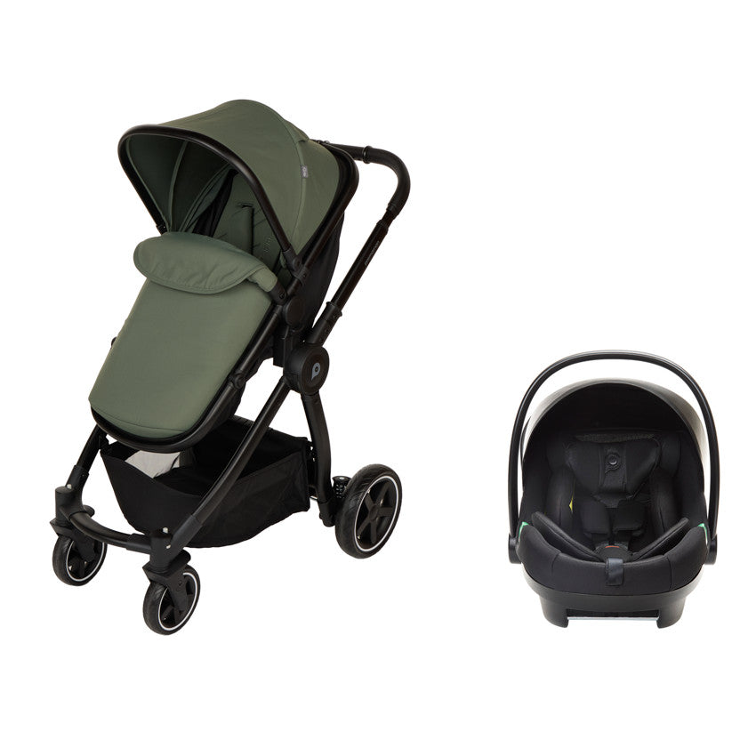 Carrinho de bebé trio combinado Sienna + cadeira auto i-Prim caqui/preto